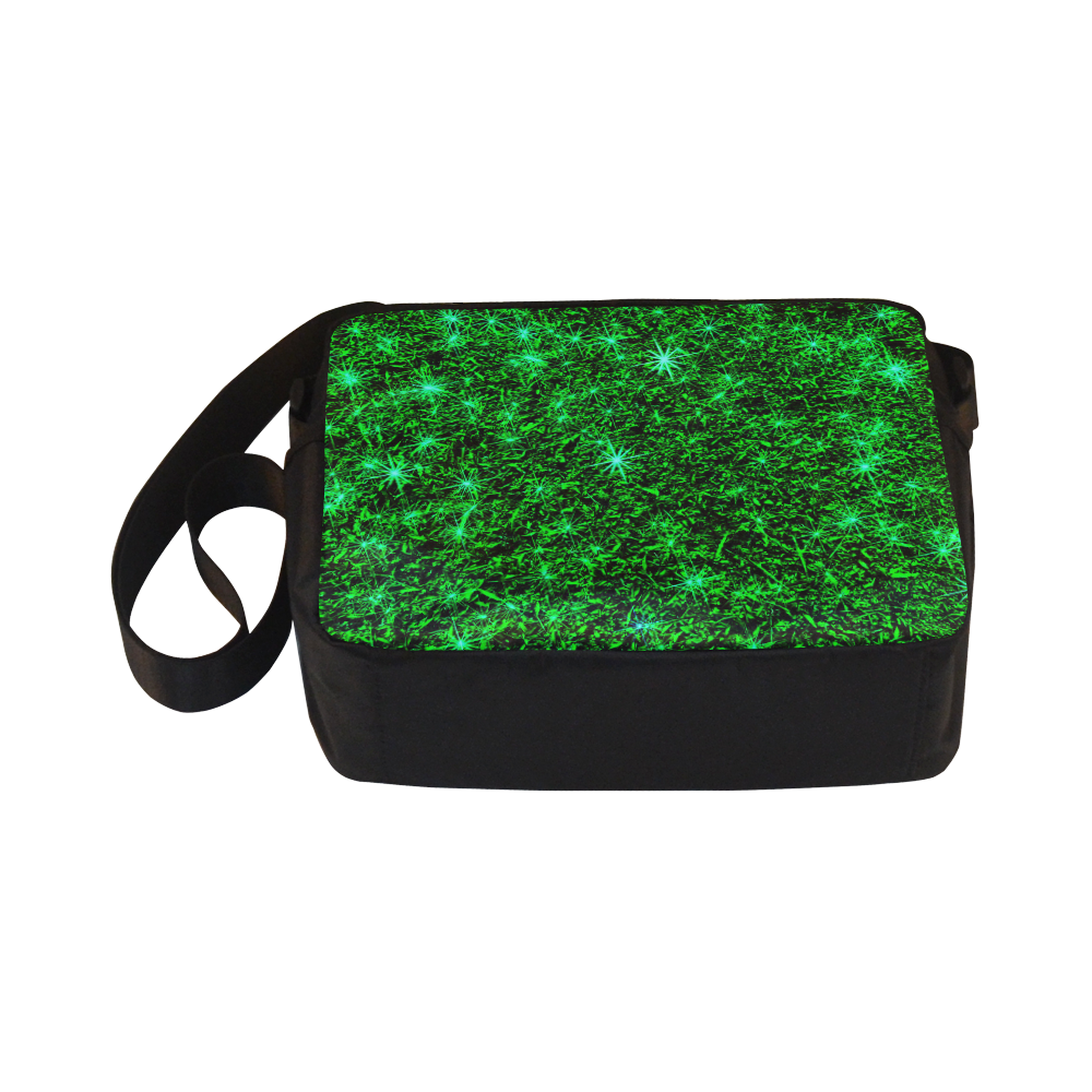 Sparkling Green - Black - Jera Nour | Classic Cross-body Nylon Bags (Model 1632)