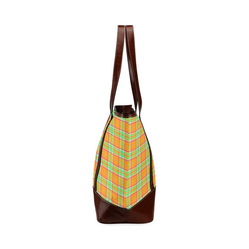 TARTAN-ORANGE Tote Handbag (Model 1642)