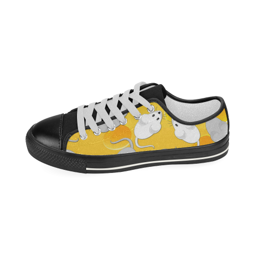 mice on cheese Women's Classic Canvas Shoes (Model 018)