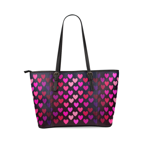hearts on fire-2 Leather Tote Bag/Large (Model 1640)