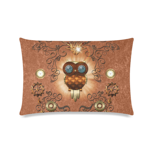 Steampunk, cute owl Custom Zippered Pillow Case 16"x24"(Twin Sides)