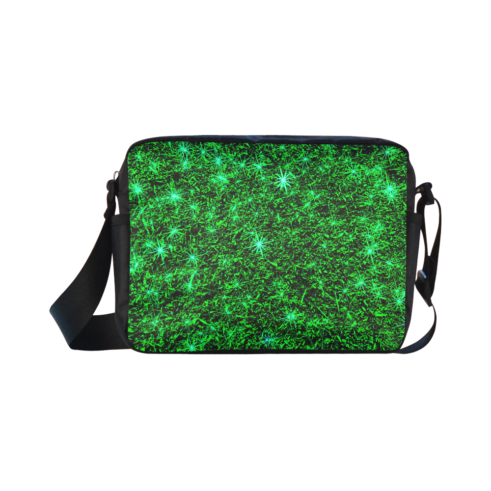 Sparkling Green - Black - Jera Nour | Classic Cross-body Nylon Bags (Model 1632)