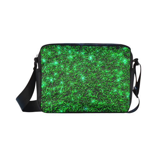 Sparkling Green - Black - Jera Nour | Classic Cross-body Nylon Bags (Model 1632)