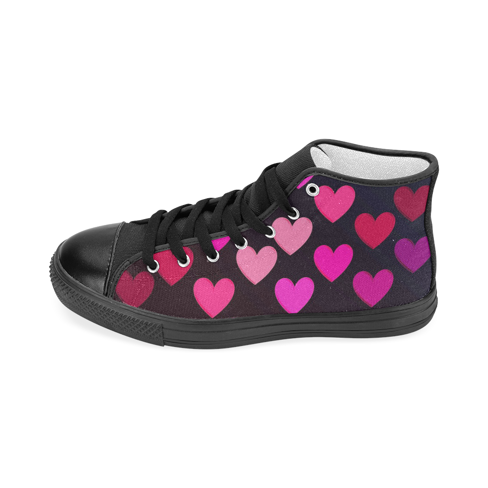 hearts on fire-2 Women's Classic High Top Canvas Shoes (Model 017)