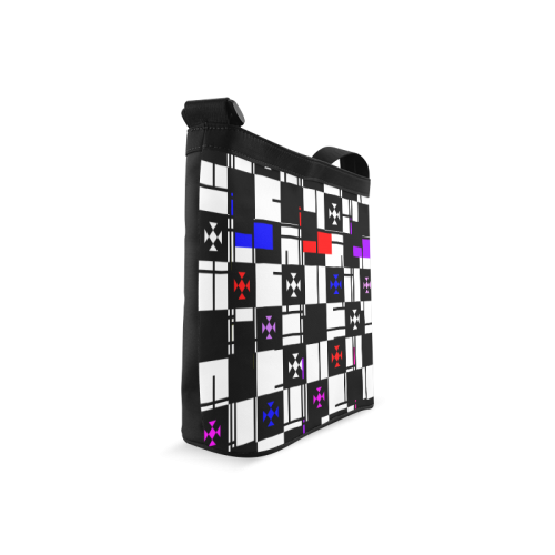 Squares, black,white Crossbody Bags (Model 1613)