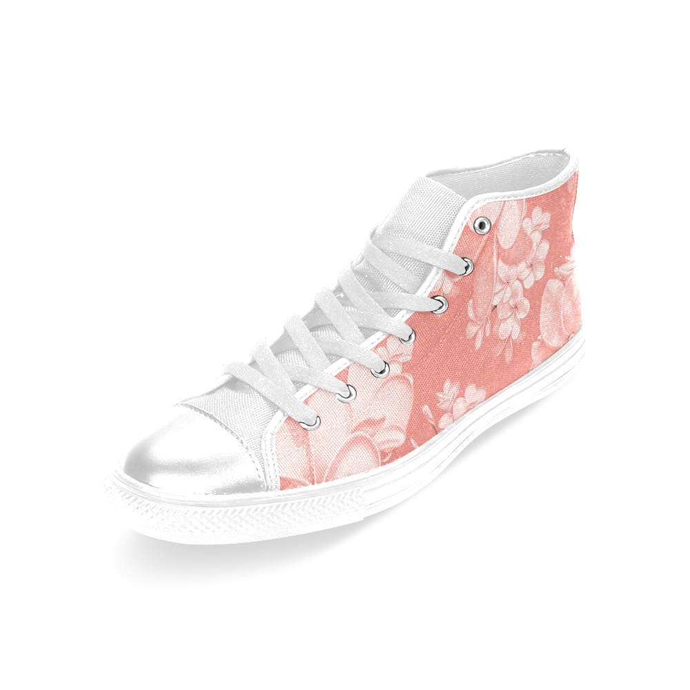 Delicate floral pattern,pink Women's Classic High Top Canvas Shoes (Model 017)