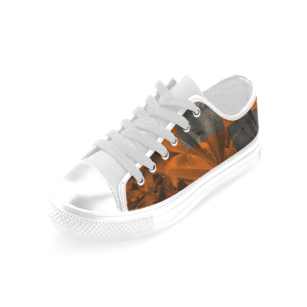 Foliage Patchwork #9 White - Jera Nour Men's Classic Canvas Shoes (Model 018)