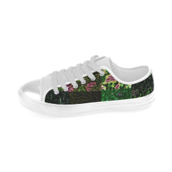 Foliage Patchwork #1 White  - Jera Nour Men's Classic Canvas Shoes (Model 018)