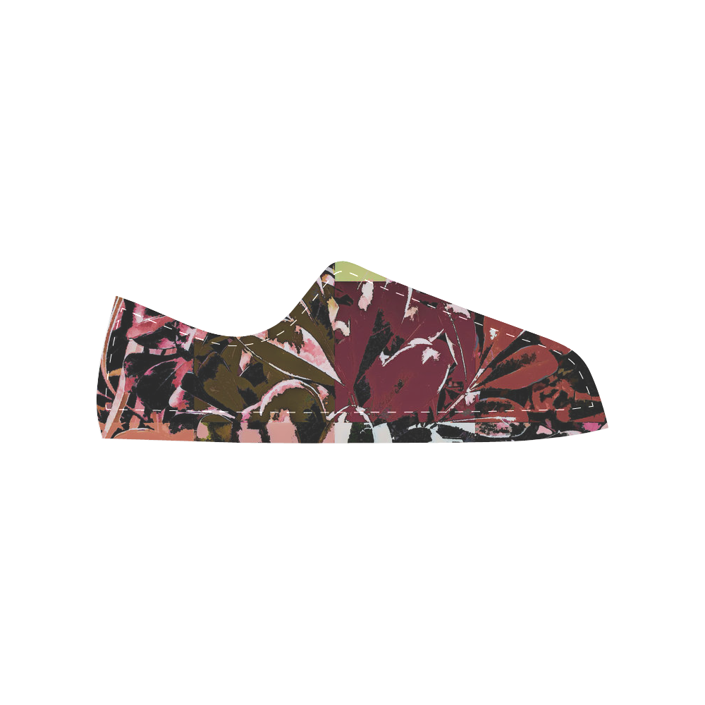 Foliage Patchwork #6 Black - Jera Nour Men's Classic Canvas Shoes (Model 018)