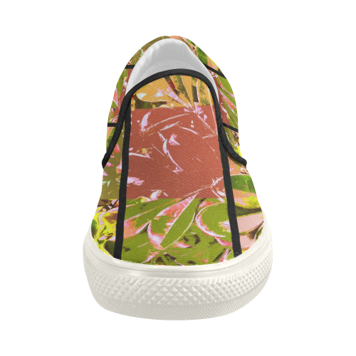 Foliage Patchwork #5 - Jera Nour Women's Slip-on Canvas Shoes (Model 019)