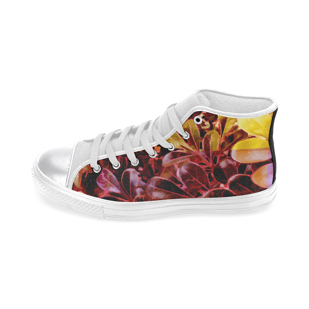 Foliage Patchwork #11 - Jera Nour Women's Classic High Top Canvas Shoes (Model 017)