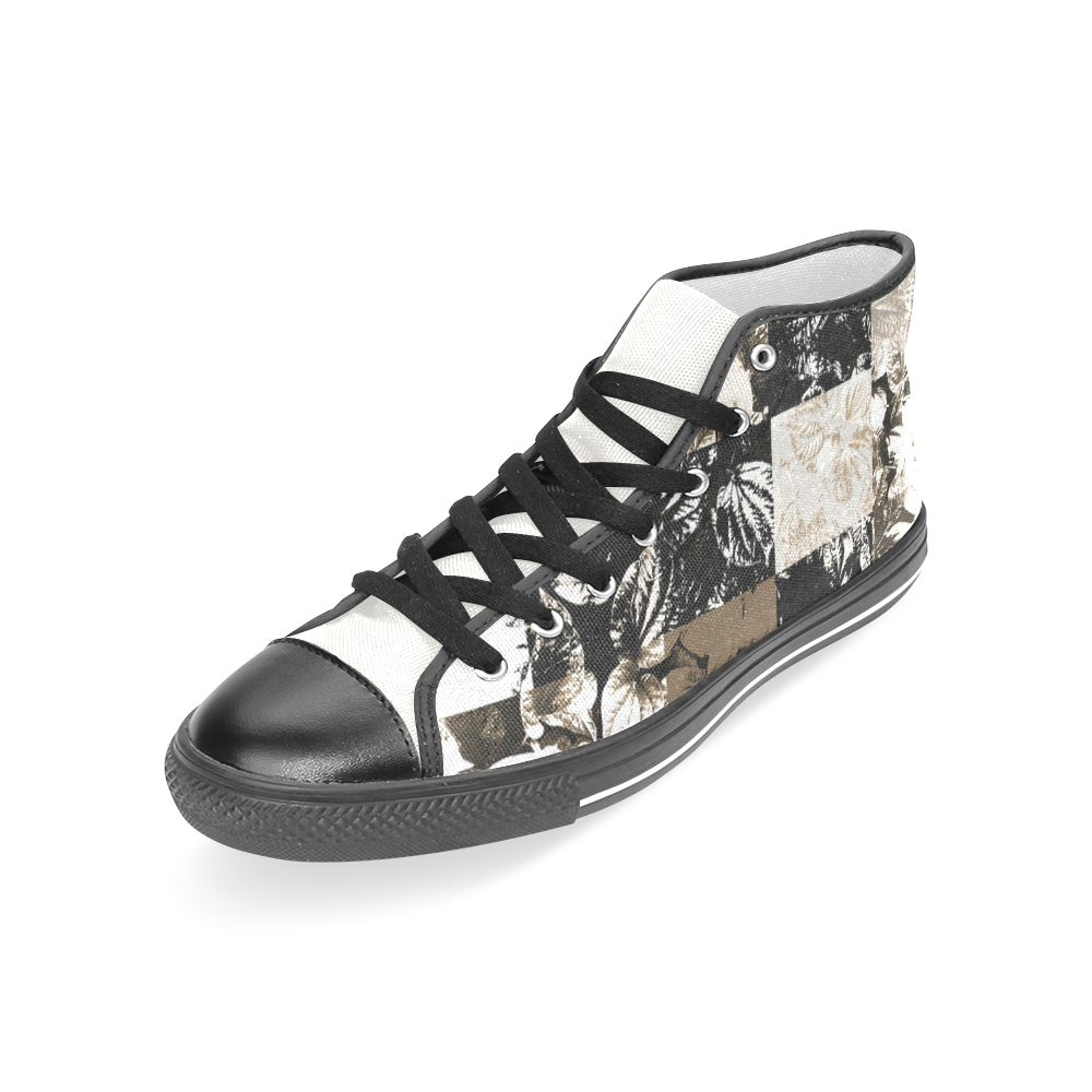 Foliage Patchwork #8 - Jera Nour Women's Classic High Top Canvas Shoes (Model 017)