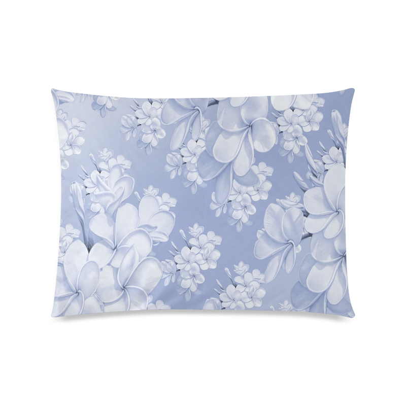 Delicate floral pattern,blue Custom Zippered Pillow Case 20"x26"(Twin Sides)