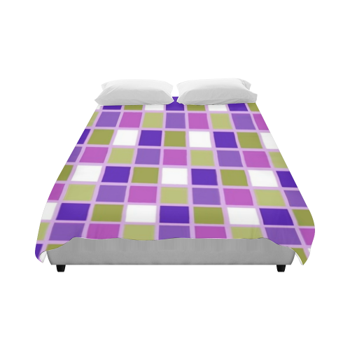 Harlequin Sage Green Lavender Purple Color Tiles Duvet Cover 86"x70" ( All-over-print)