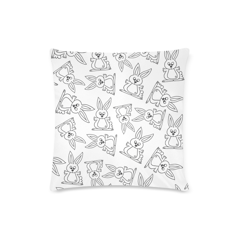 Bunny Pattern Custom Zippered Pillow Case 16"x16"(Twin Sides)