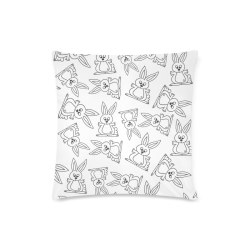 Bunny Pattern Custom Zippered Pillow Case 16"x16"(Twin Sides)