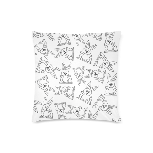 Bunny Pattern Custom Zippered Pillow Case 16"x16"(Twin Sides)