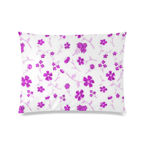 sweet sparkling floral, pink Custom Zippered Pillow Case 20"x26"(Twin Sides)