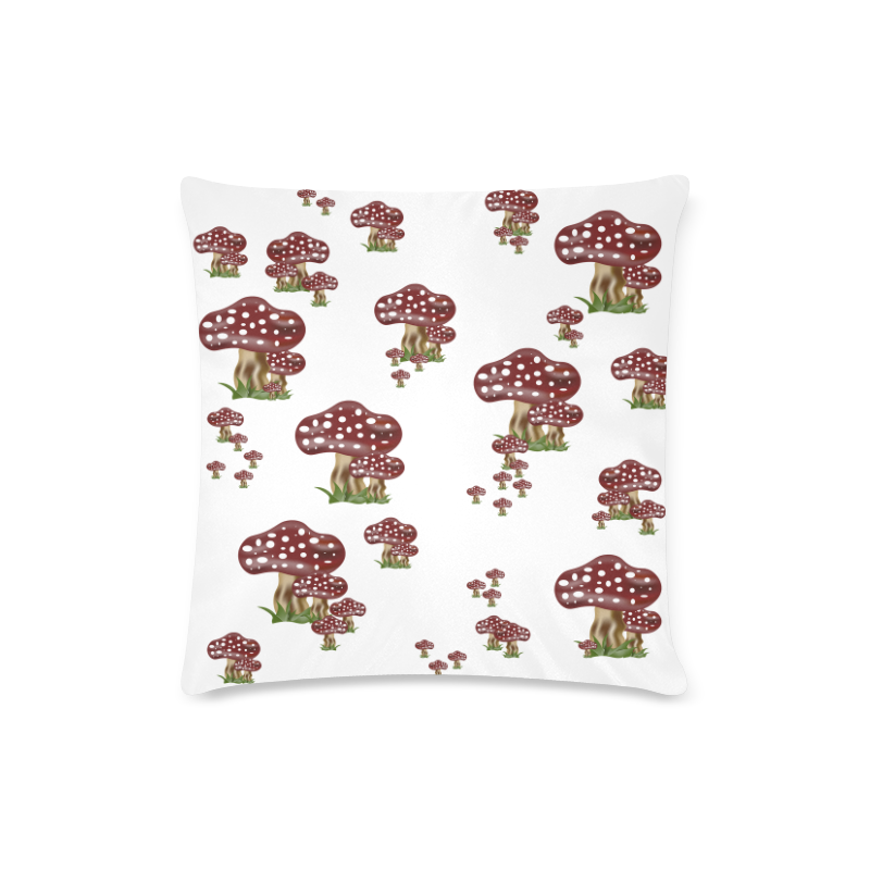 Mushrooms Custom Zippered Pillow Case 16"x16"(Twin Sides)