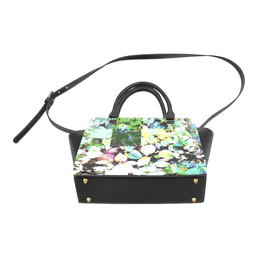 Foliage Patchwork #2 - Jera Nour Rivet Shoulder Handbag (Model 1645)