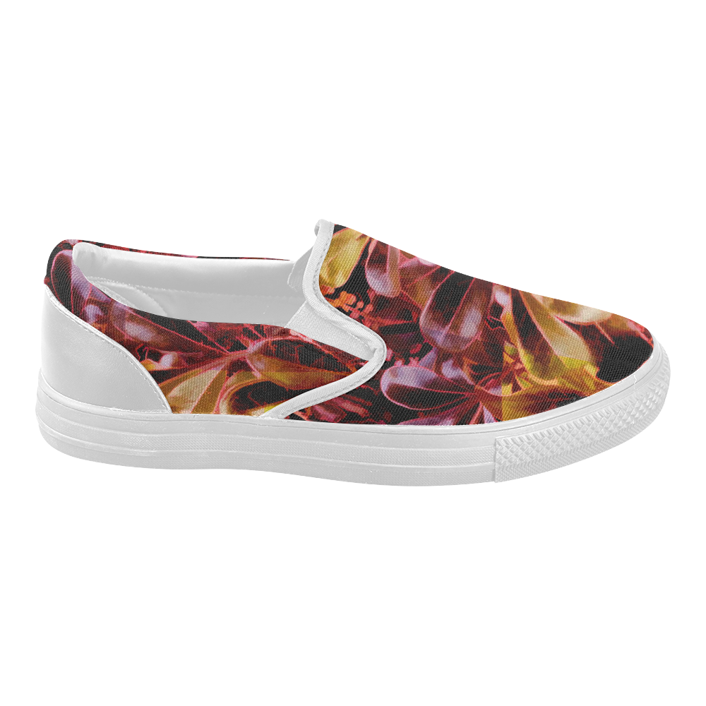 Foliage Patchwork #11 - Jera Nour Women's Slip-on Canvas Shoes (Model 019)