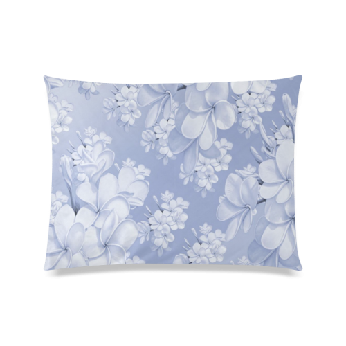 Delicate floral pattern,blue Custom Zippered Pillow Case 20"x26"(Twin Sides)