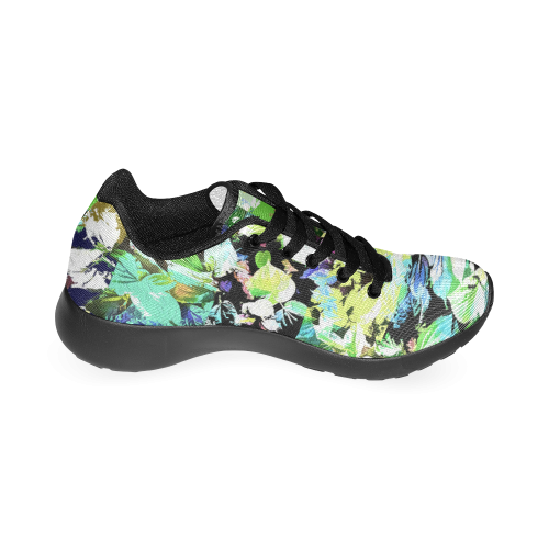 Foliage Patchwork #2 Black - Jera Nour Women’s Running Shoes (Model 020)