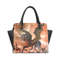 Dark unicorn Rivet Shoulder Handbag (Model 1645)