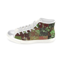 Foliage Patchwork #4 - Jera Nour Women's Classic High Top Canvas Shoes (Model 017)