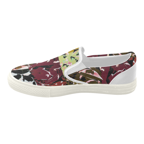 Foliage Patchwork #6 - Jera Nour Women's Slip-on Canvas Shoes (Model 019)