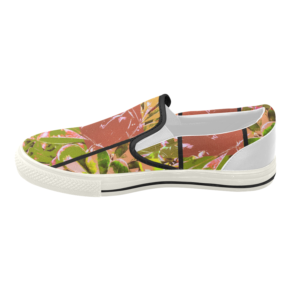 Foliage Patchwork #5 - Jera Nour Women's Slip-on Canvas Shoes (Model 019)