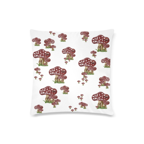 Mushrooms Custom Zippered Pillow Case 16"x16"(Twin Sides)