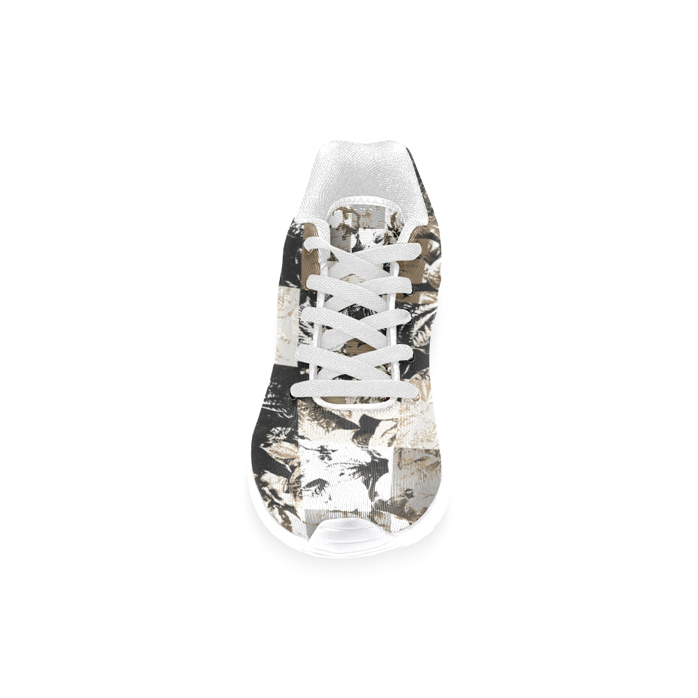 Foliage Patchwork #8 White - Jera Nour Women’s Running Shoes (Model 020)