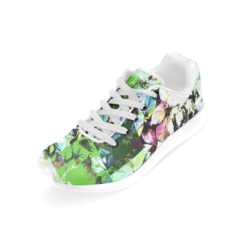 Foliage Patchwork #2 White - Jera Nour Women’s Running Shoes (Model 020)
