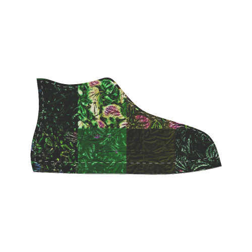 Foliage Patchwork #1 - Jera Nour Women's Classic High Top Canvas Shoes (Model 017)