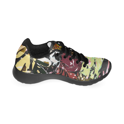 Foliage Patchwork #6 Black - Jera Nour Women’s Running Shoes (Model 020)