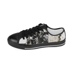 Foliage Patchwork #8 Black - Jera Nour Men's Classic Canvas Shoes (Model 018)