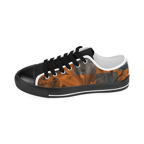 Foliage Patchwork #9 Black - Jera Nour Men's Classic Canvas Shoes (Model 018)