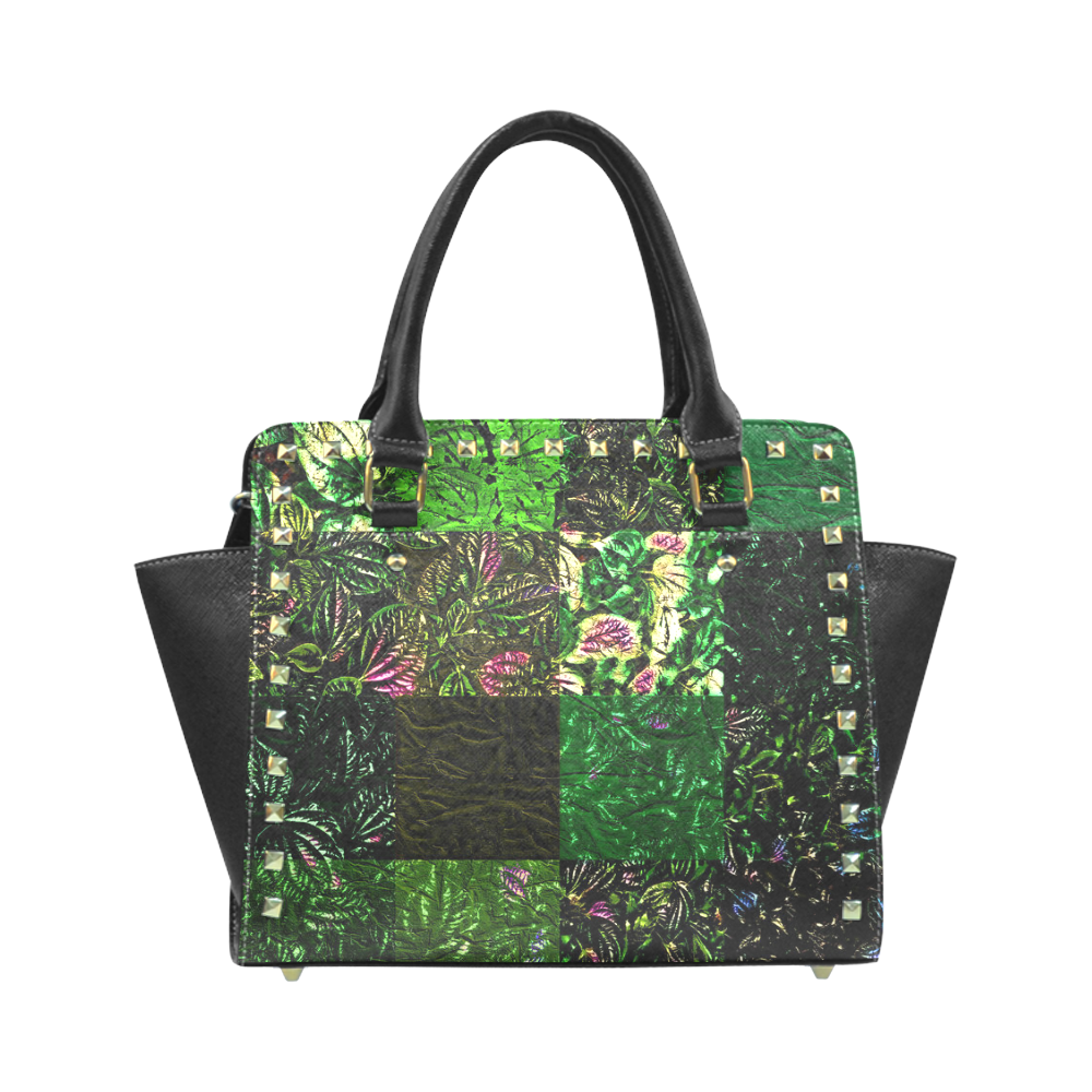 Foliage Patchwork #1 - Jera Nour Rivet Shoulder Handbag (Model 1645)
