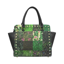 Foliage Patchwork #1 - Jera Nour Rivet Shoulder Handbag (Model 1645)