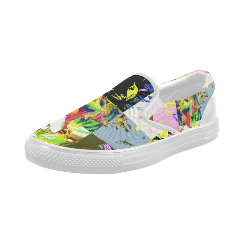 Foliage Patchwork #3 - Jera Nour Women's Slip-on Canvas Shoes (Model 019)