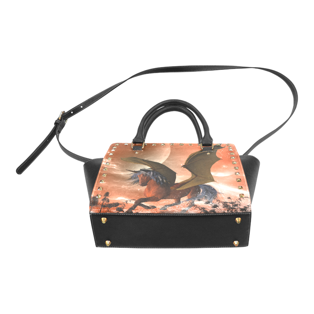 Dark unicorn Rivet Shoulder Handbag (Model 1645)