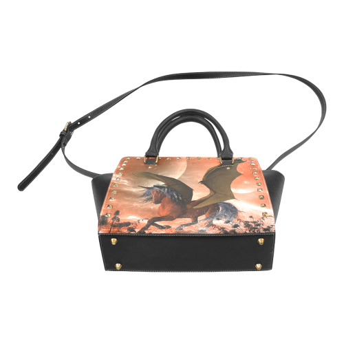 Dark unicorn Rivet Shoulder Handbag (Model 1645)