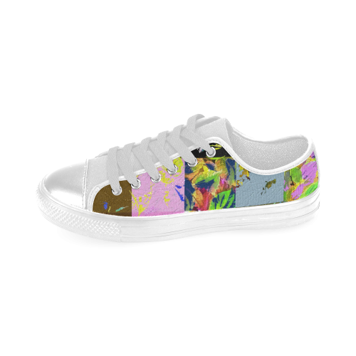 Foliage Patchwork #3 White - Jera Nour Men's Classic Canvas Shoes (Model 018)