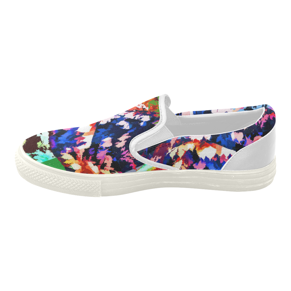 Foliage Patchwork #7 - Jera Nour Women's Slip-on Canvas Shoes (Model 019)