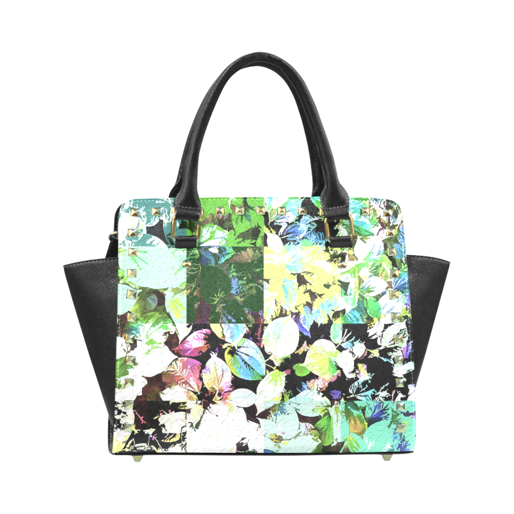 Foliage Patchwork #2 - Jera Nour Rivet Shoulder Handbag (Model 1645)