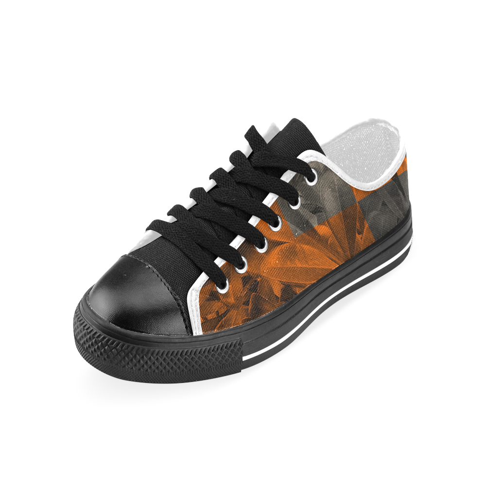 Foliage Patchwork #9 Black - Jera Nour Men's Classic Canvas Shoes (Model 018)