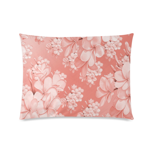Delicate floral pattern,pink Custom Zippered Pillow Case 20"x26"(Twin Sides)