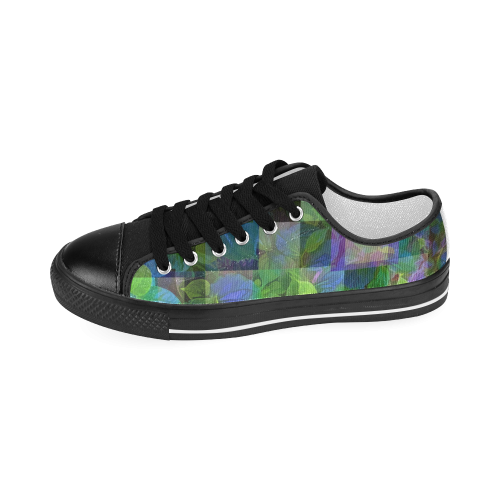 Foliage Patchwork #10 Black - Jera Nour Men's Classic Canvas Shoes (Model 018)