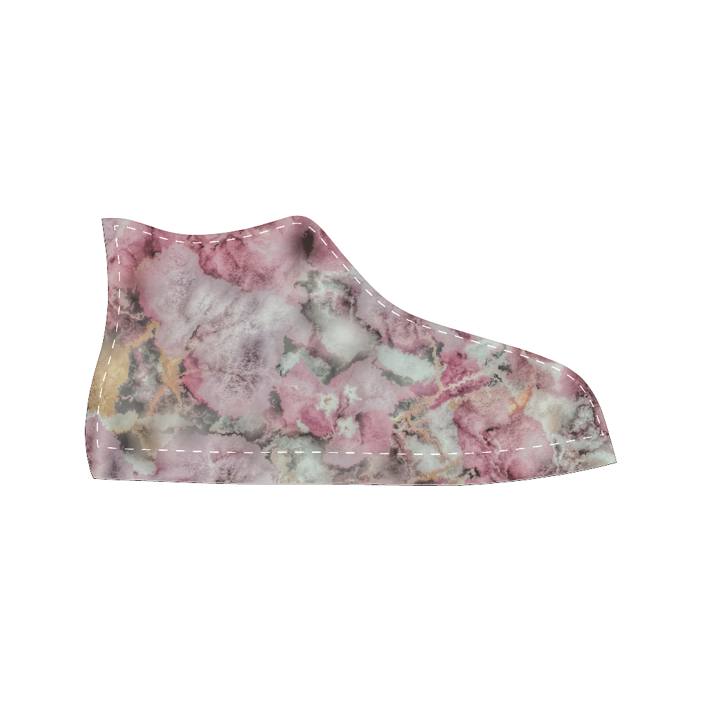 soft floral Women's Classic High Top Canvas Shoes (Model 017)